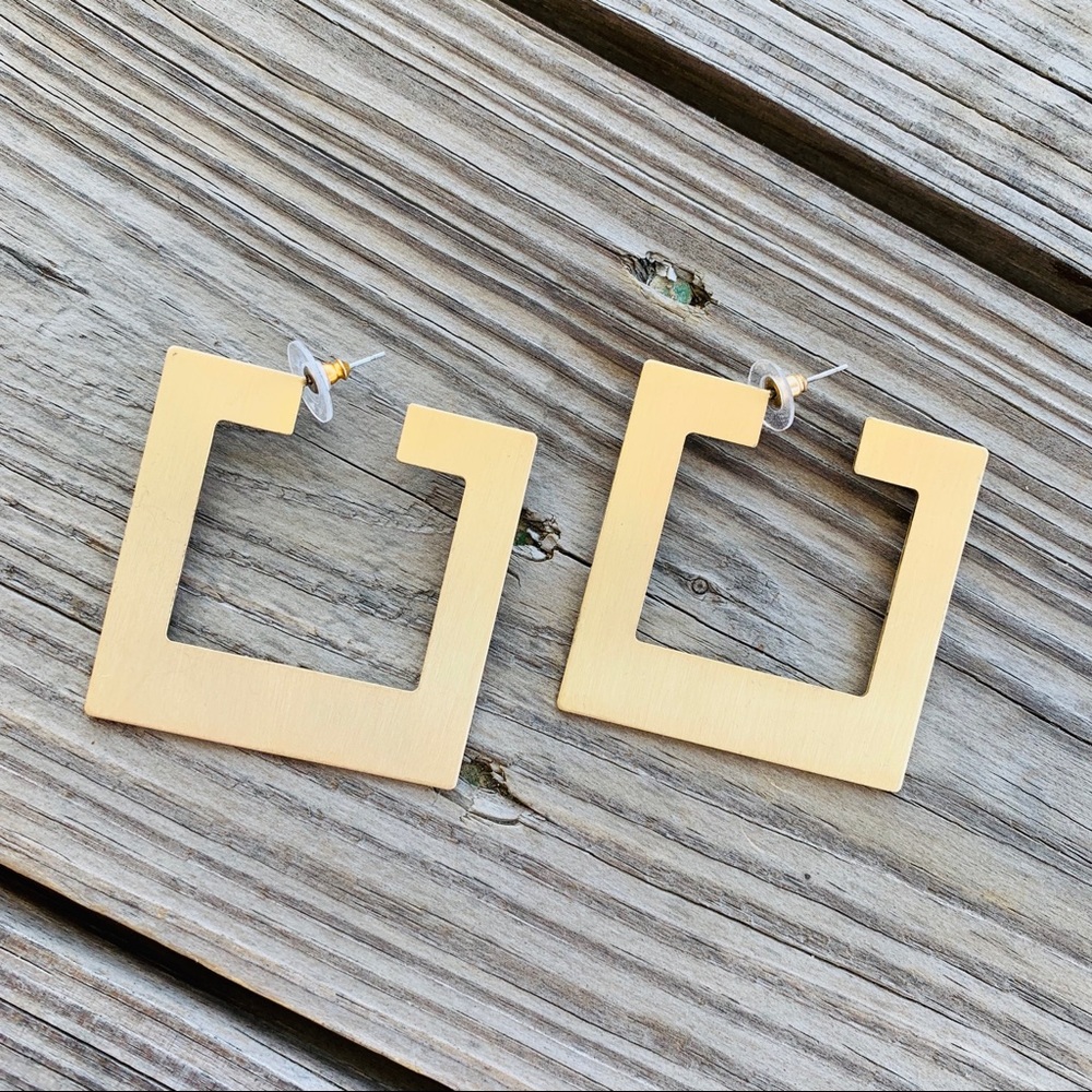 Gold Square Hoop Earrings